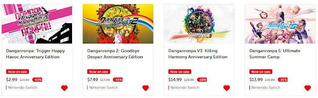 Danganronpa anniversary series Black Friday Nintendo Switch eShop sales 50% 80% off