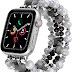 VISOOM Beaded Boho Bracelet Compatible for Apple Watch Band 40mm/38mm/41mm Series 8 7 SE Women Fashion Cute Handmade Crystal Beads Stretchy Watch Strap for iWatch Bands Series 6/5/4/3/2/1 Replacement