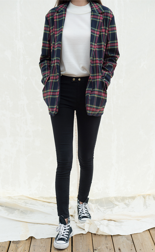  Tartan Check Blazer