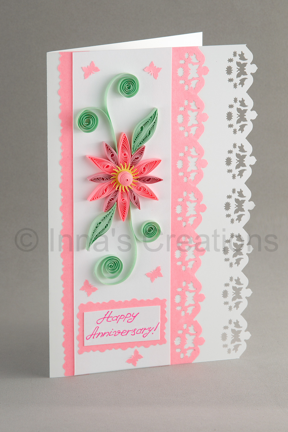 I made these two greeting cards for wedding anniversaries one for my 