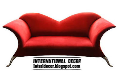 modern sofa design red, kiss sofa model