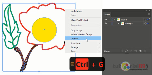 Cara mengelompokan objek di illustrator (AI) + video