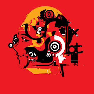 red retro,retro design,face design