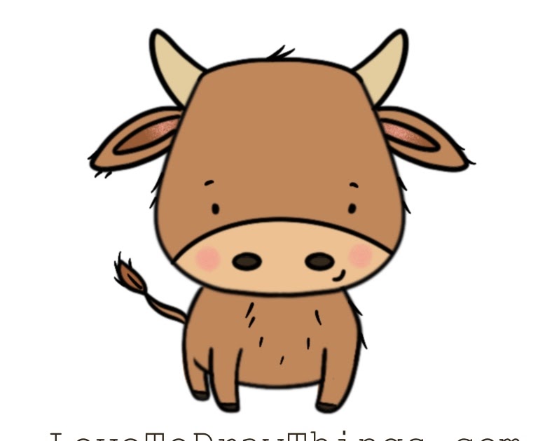 Love To Draw Things: How to draw a cute ox in 6 steps