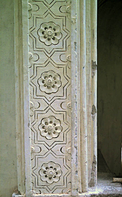 decorated pillar at Golkonda Fort in Hyderabad India