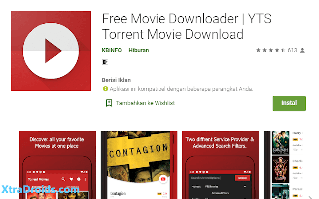 10 Aplikasi  Download  Film  Sub Indo dari Hp Android 