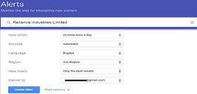 Use Google Alerts to monitor your Stocks & Shares