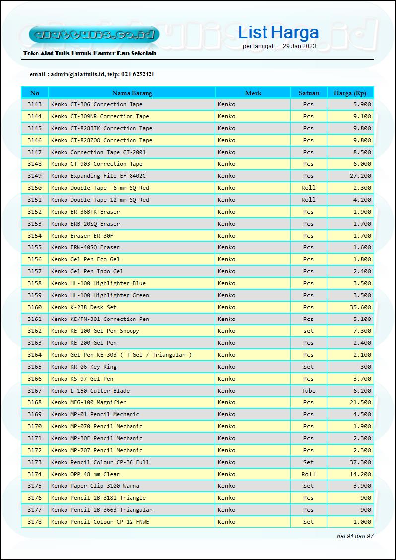 daftar harga supplier alat tulis wilayah asemka pasar pagi mangga dua dan sekitarnya