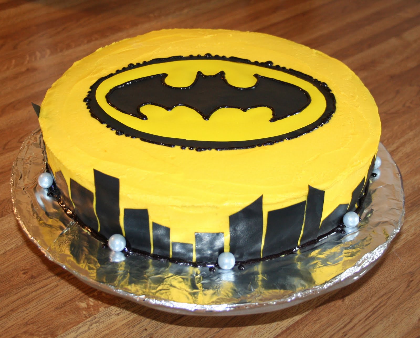 Batman Cake - three layer dark chocolate cake with dark chocolate ...