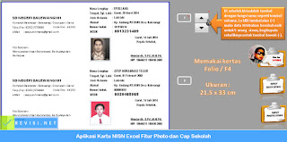 Aplikasi Kartu NISN Excel Fitur Photo dan Cap Sekolah