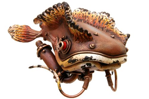 michihiro matsuoka esculturas metal animais steampunk