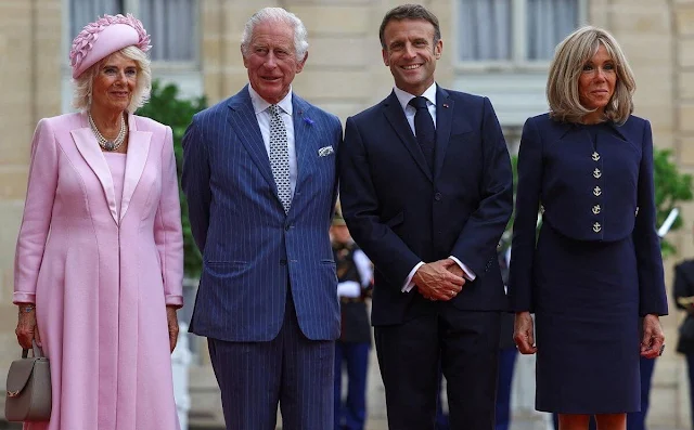 King Charles and Queen Camilla, French President Emmanuel Macron and First Lady Brigitte Macron