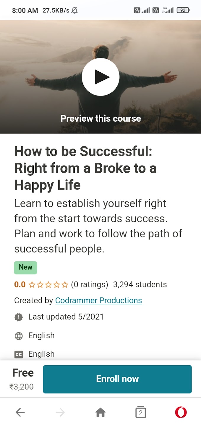 How to be Successful: Right from a Broke to a Happy Life || Udemy paid Course for free