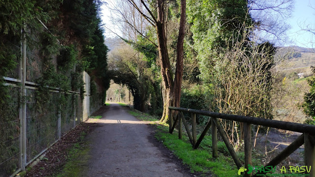 Entrada en el paseo fluvial del Nalón en Las Caldas