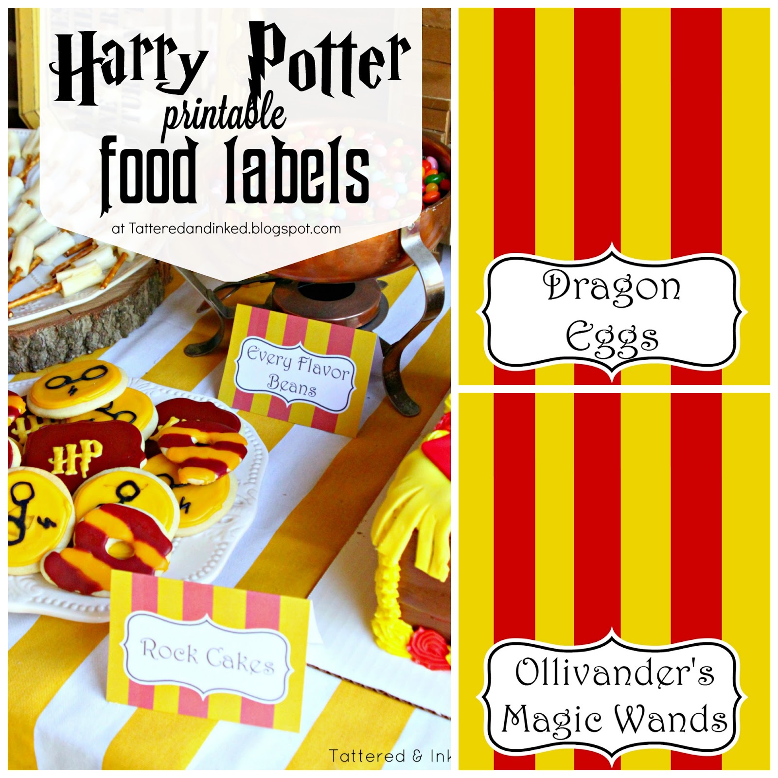 stacks and flats and all the pretty things harry potter party free printables and source list