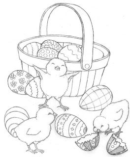 Easter  Coloring Pages on Easter Egg Basket Coloring Pages