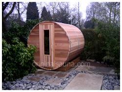 outdoor wood burning sauna