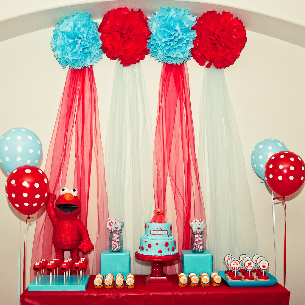 Kara s Party  Ideas Red  and Turquoise Elmo Party  Sesame 