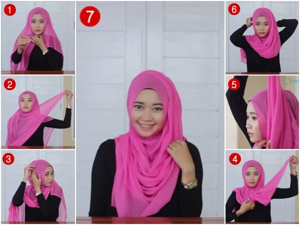Tutorial Hijab Segi Empat Simple Casual - Model Jilbab