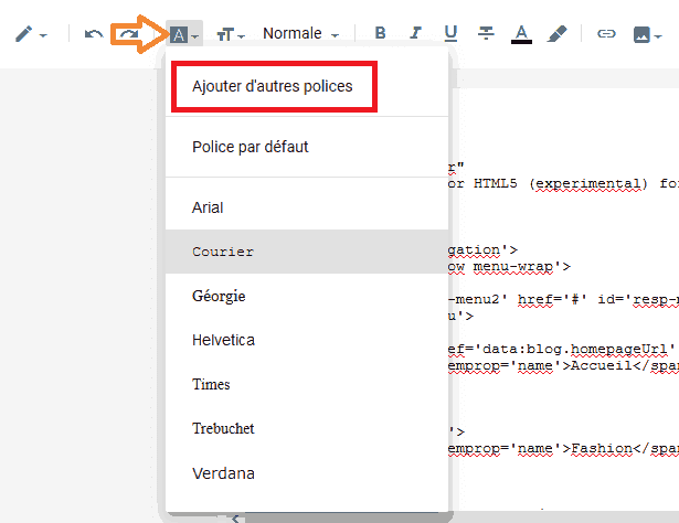 Ajouter nouvelle police de caractère dans la nouvelle interface Blogger
