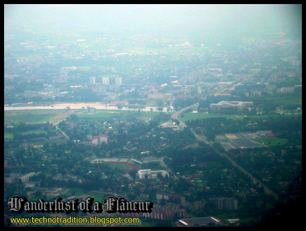 Flying over Mārupe towards Riga Airport, Latvia