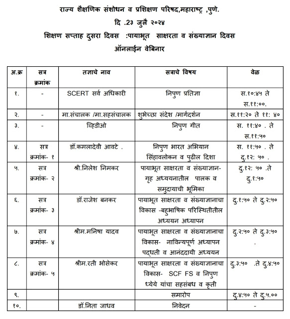पायाभूत साक्षरता व संख्याज्ञान दिवस ऑनलाईन वेबिनार