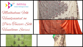 iMithila Madhubani Folk Art Handpainted Ethnic Sarees