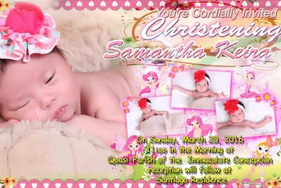 Floral fairy invitation layout for christening