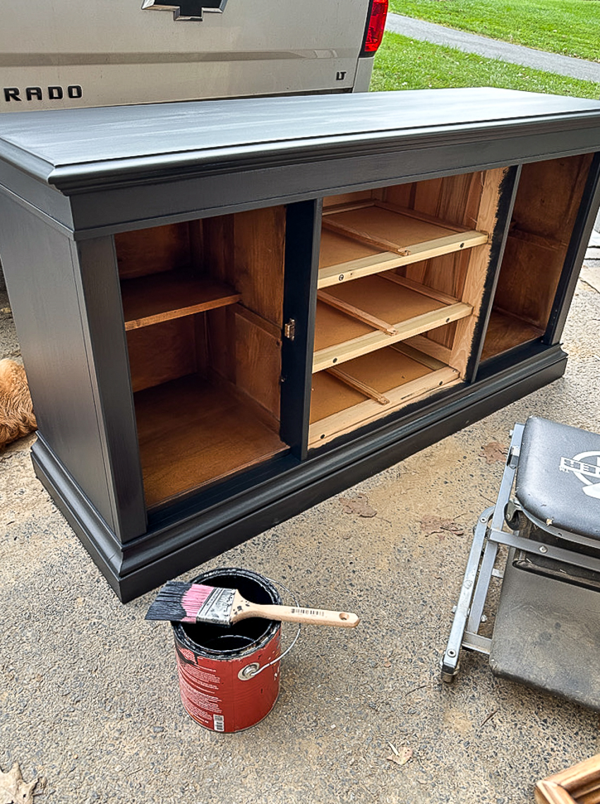 painting credenza black