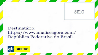 A imagem nas cores do Brasil mostra envelope de carta antiga.