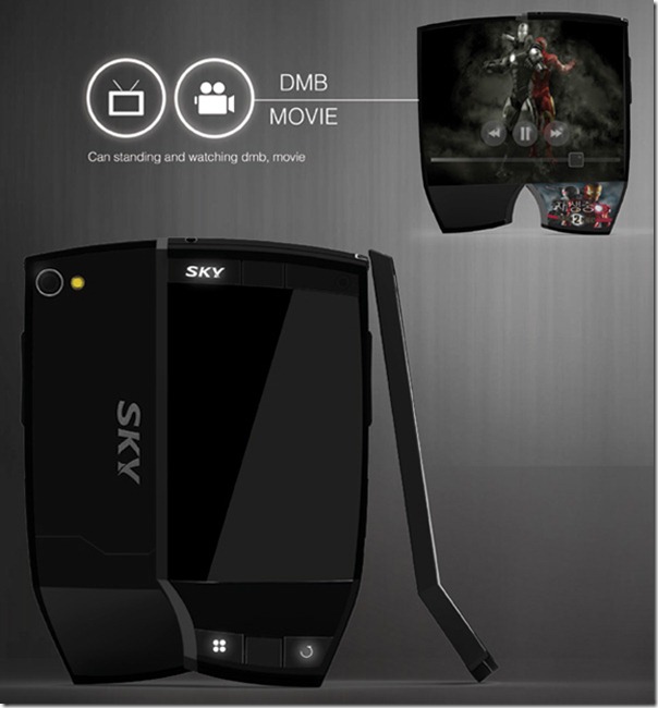 Future technology Concept Asymmetric smartphone Lean On Me