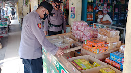 PPKM Level 2, Personel Polsek Sukra Melaksanakan Patroli Dan Himbauan Prokes di Pasar  
