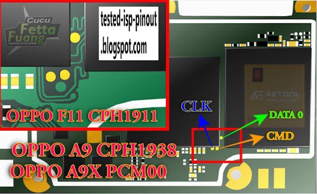 OPPO F11 CPH1911 EMMC ISP Pinout Download for flashing and