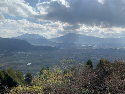 城山展望所から見る阿蘇五岳