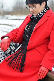 Red style, Red long coat, Winter 2018 