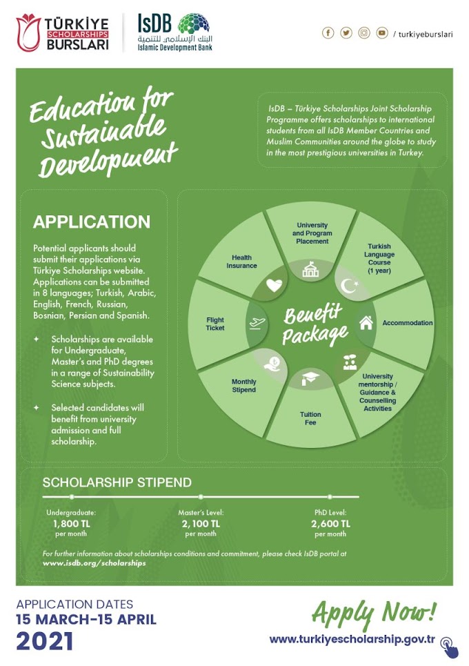 IsDB-Türkiye Scholarships for study Bachelor, Master, and PhD in Turkey