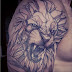 Roar lion Xmas Shoulder tattoo designs