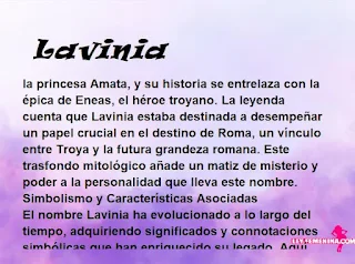 ▷ Significado del nombre Lavinia (✔)