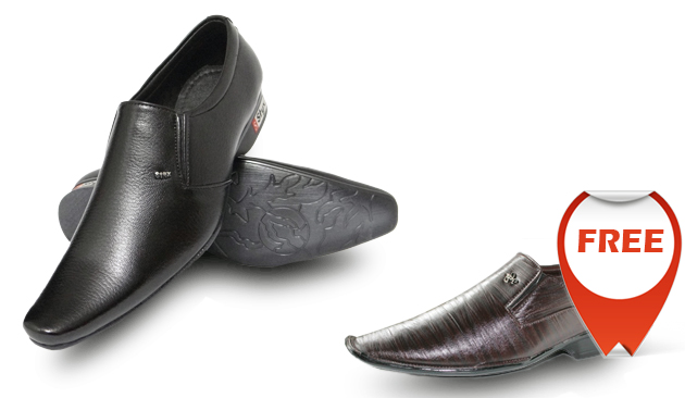 Twin Brother Offer! Buy Black Shoes @ Rs 549 & Get Brown Shoes FREE