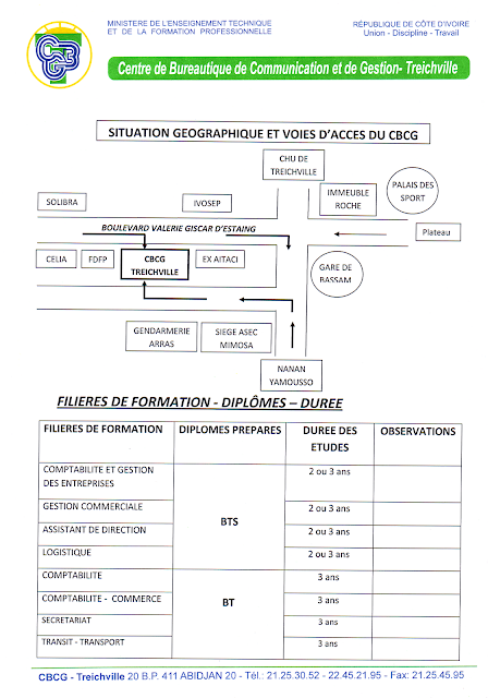 localisation du CBCG Treichville