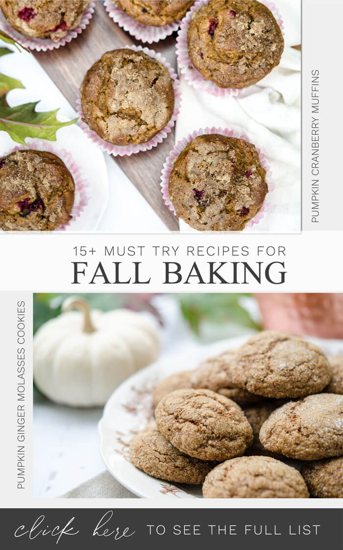 15+ Recipes you must try for your fall baking with pumpkin cookies, apple pies, and more.