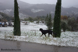 Snow in Castelvecchio Italy  Yoda in the Snow