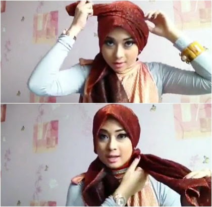 Tutorial Hijab Turban Simple untuk Pesta Pernikahan dan Formal