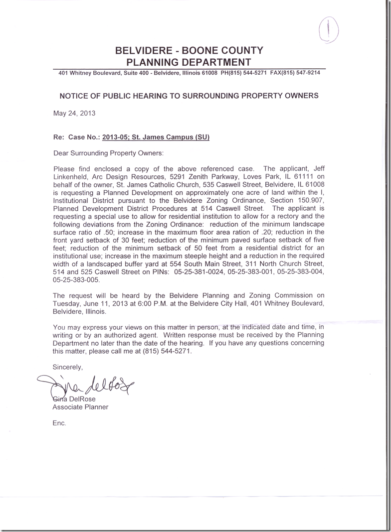 May 24, 2013 Planning Letter 1 of 9