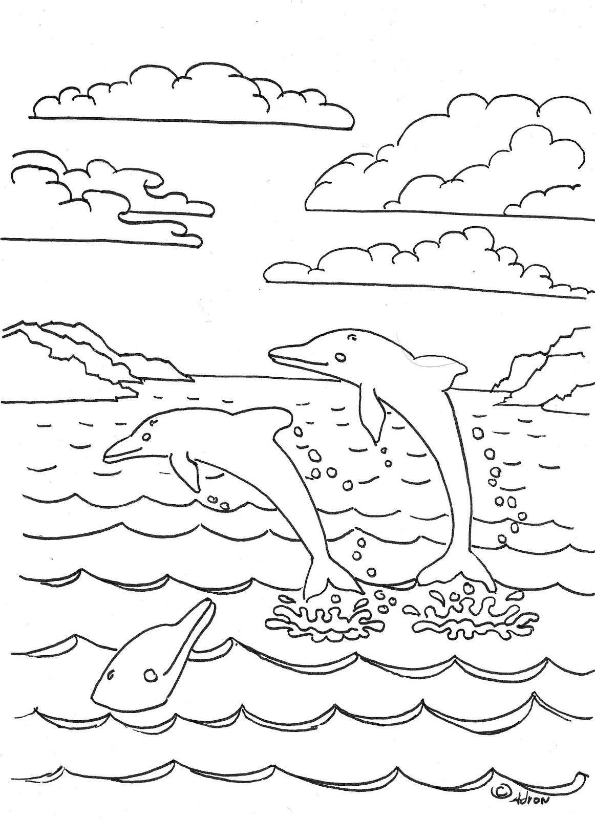  Coloring  Pages  for Kids by Mr Adron Dolphins  Coloring  