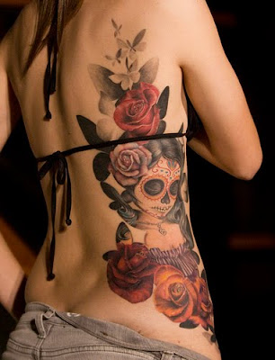 Sexy Flower Chest Tattoos Pictures