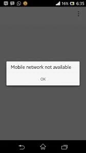 Mobile Network Not Available 