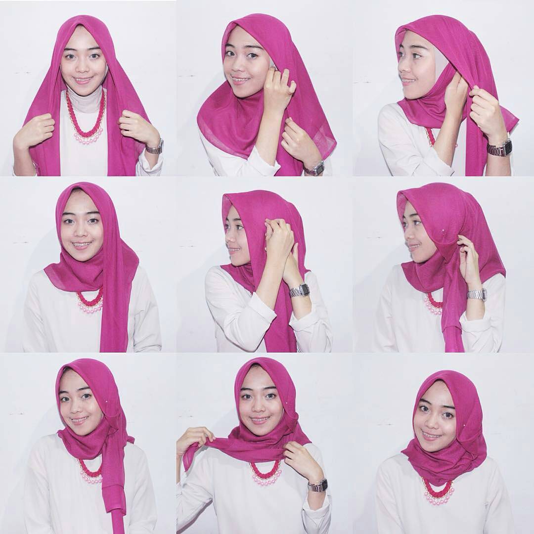 TUTORIAL JILBAB SEGI EMPAT SIMPLE Dan TRENDY TERBARU 2017