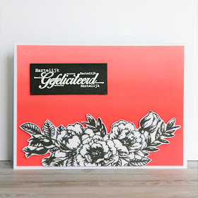 Beautiful flowers card with a blended background