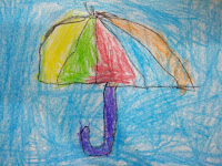 Harmony Arts Academy Drawing Classes Tuesday 30-July-19 Setajbeer Singh 4 yrs Umbrella Manmade Objects, Object Drawing Oil Pastels, Paper SSDP - (001) - Jr.KG